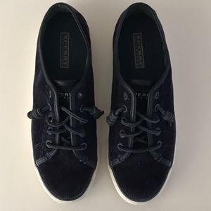 Sperry Top-Sider Slip on Sneakers in Navy Corduroy